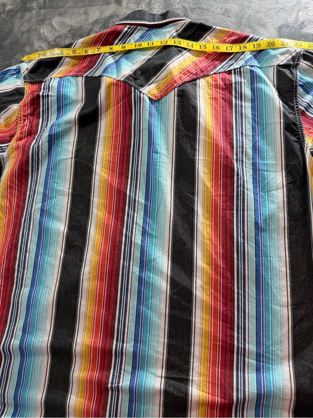 Rock $ Roll Cowboy Striped Pearl Snap-Down Shirt in Multicolor - Picture 9 of 15
